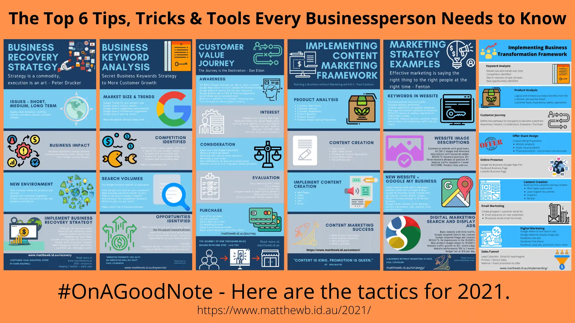 The top 6 tips, tricks and tools for every businessperson needs to know. Tactics for 2021.