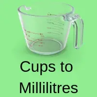 Convert cups to millilitres or ounces